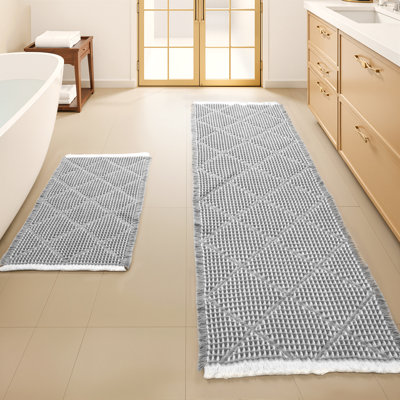 Waffle Bath Mat Set