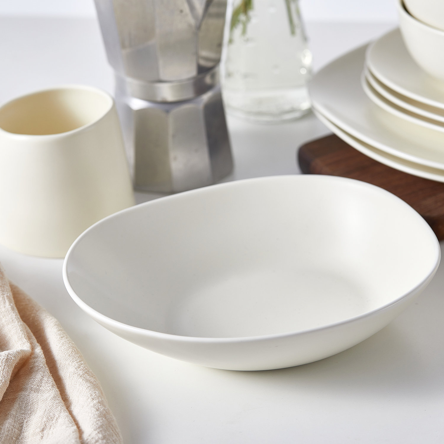 Delilah Porcelain Dessert Bowl, Cream