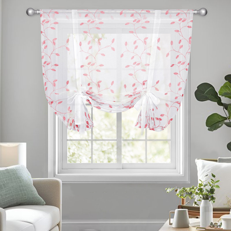 Rod Pocket Sheer Window Valance, Pink