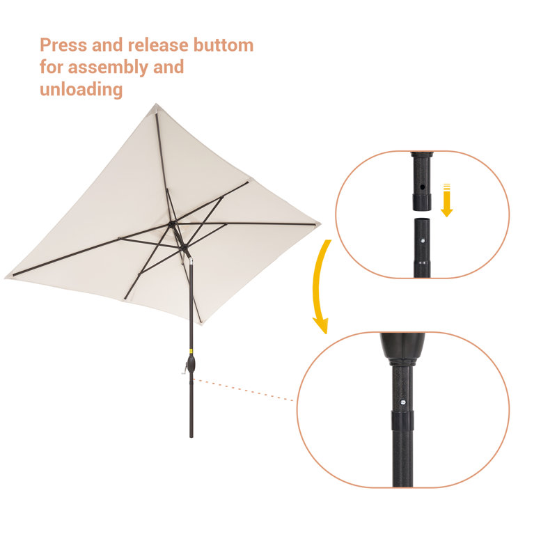 Parasol de marché rectangulaire 10' x 6,5', Sable