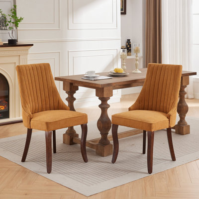Kitchen Dinner Chair Comfy Fabric Upholstered Accent Chair for Dining Room by Lark Manor