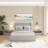 Size Bed Frame With 4 Storage Drawers And Wingback Headboard, Button Tufted Design,-1606682236-1606682239