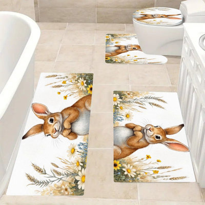 Ensemble de 4 tapis pour salle de bain Bunny