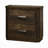 Flora Nightstand in Washed Oak Finish – 2 Drawers Bedside Table with Grooved Panels & Sleek Design