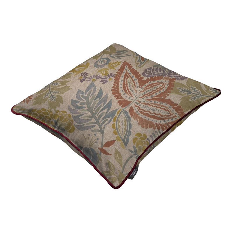 Indoor / Outdoor Floral Square Cushion, 43cm H x 43cm W x 5cm D