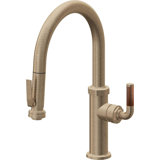 Pull-Down Kitchen Faucet With Squeeze Sprayer - Low Arc Spout