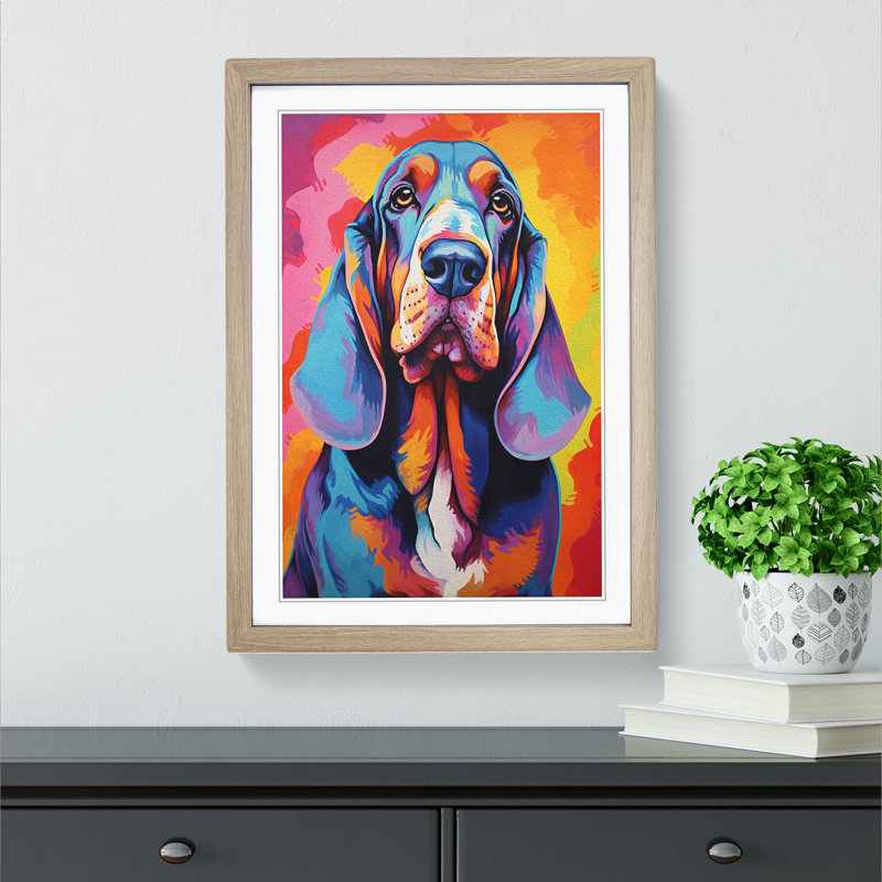 Single Picture Frame Print on Wood, Oak Framed, 34cm H x 25cm W