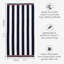 Dash Navy Striped Beach Towel