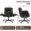 Fauteuil de bureau en velours noir avec accoudoirs rabattables, fauteuil de direction pivotant Criss Cross avec 2 poches latérales, fauteuil de coiffeuse moderne à roulettes-117671836