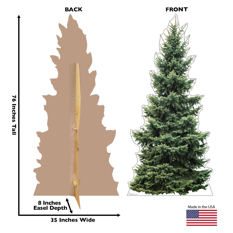 Life-Size Green Fir Tree Cardboard Cutout Decor