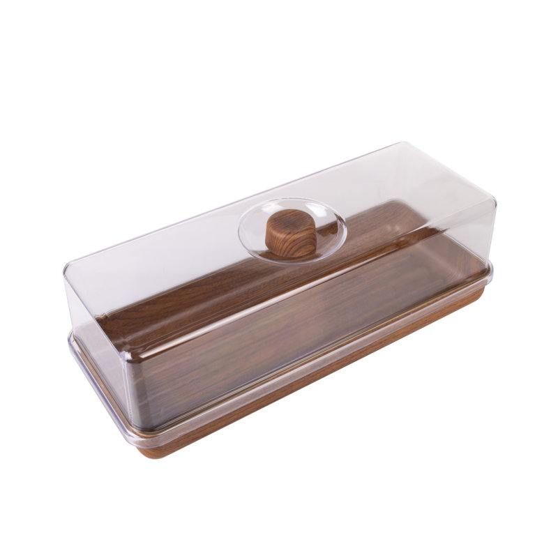 Loon Peak Mahogany Collection Bread And Cake Tray With Cover