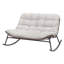 Double chaise berçante Papasan avec coussins moelleux et rotin durable, parfait pour la détente et le confort en plein air.