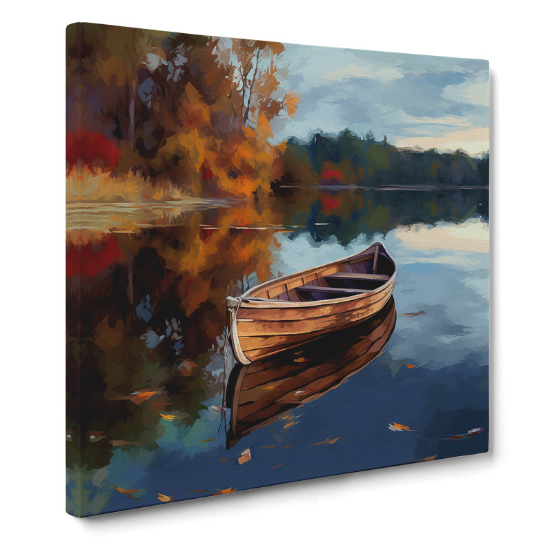 Boat On A Lake Digital - Print, 35cm H x 35cm W x 3cm D