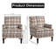 W2530P174776: Fauteuil d'appoint rayé bleu et blanc rétro - Découvrez le confort et le style intemporels de votre salon