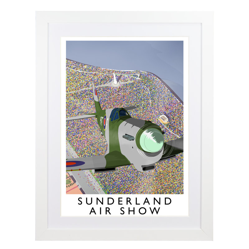 Sunderland Air Show 2 Portrait - Print, 40cm H x 30cm W x 3cm D, White Framed