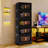 5-Tier Folding Storage Cabinet with Wheels & Transparent Doors
