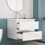Ensemble de meuble-lavabo avec lavabo, armoire avec 2 grands tiroirs, système de fermeture en douceur, 2 grands tiroirs, conception sans poignée, assemblage facile, blanc brillant-22826308
