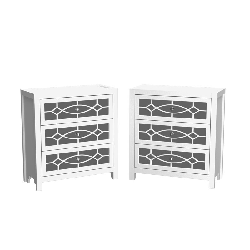 3 Drawer Nightstand 2 Set