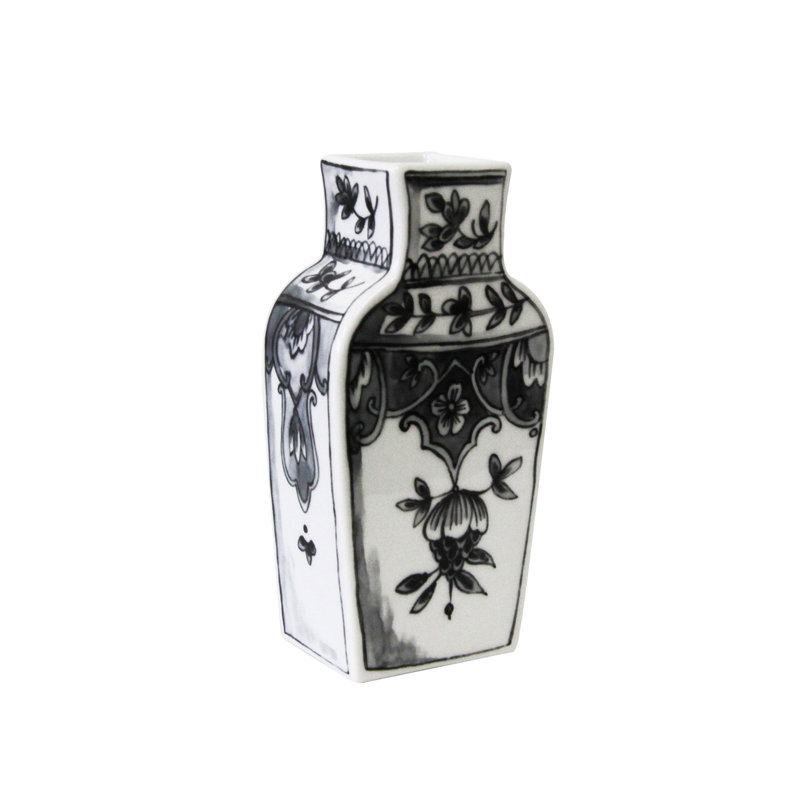 Well Versed Porcelain Table Vase, Gray