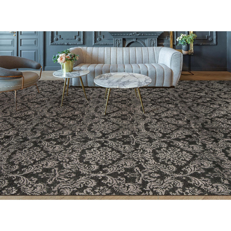 Wool Damask Area Rug