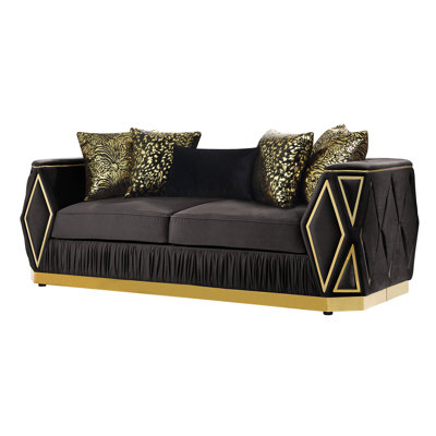Upholstery Diamond Pattern Sofa Made With Wood