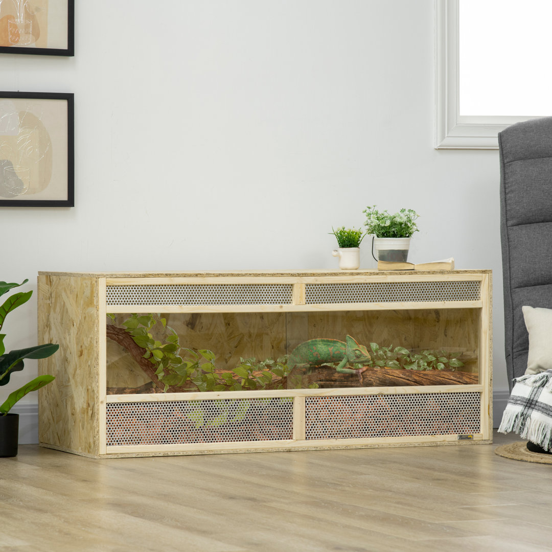 Terrarium für Reptilien, Reptil Fütterungsbox mit Netz-Belüftung 120 x 50 x 50cm