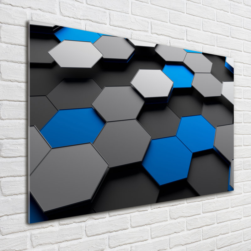 Glass Print Wall Art 100X70cm Image Printed On Glass Decorative Wall Picture Behind Toughened / Tempered Safety Real Glass For Kitchen & Living Room Theme:3D Abstraction