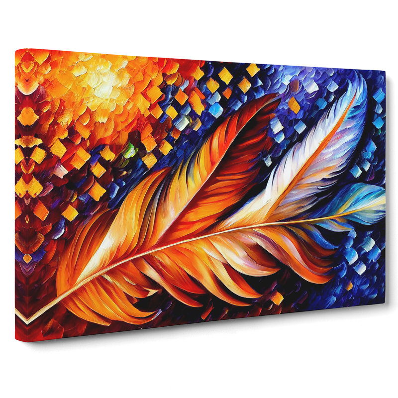 Bird Feather Vol.3 Abstract - Wrapped Canvas, 40cm H x 60cm W x 3cm D
