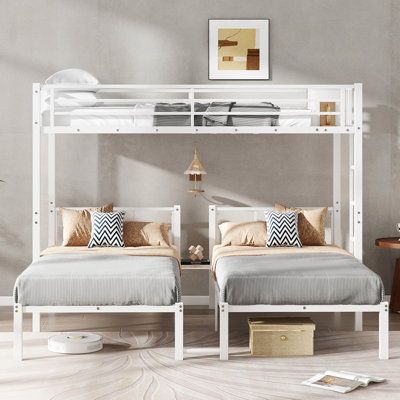 Twin Over Twin & Twin Bunk Beds For 3, Twin XL Over Twin & Twin Bunk Bed Metal Triple Bunk Bed