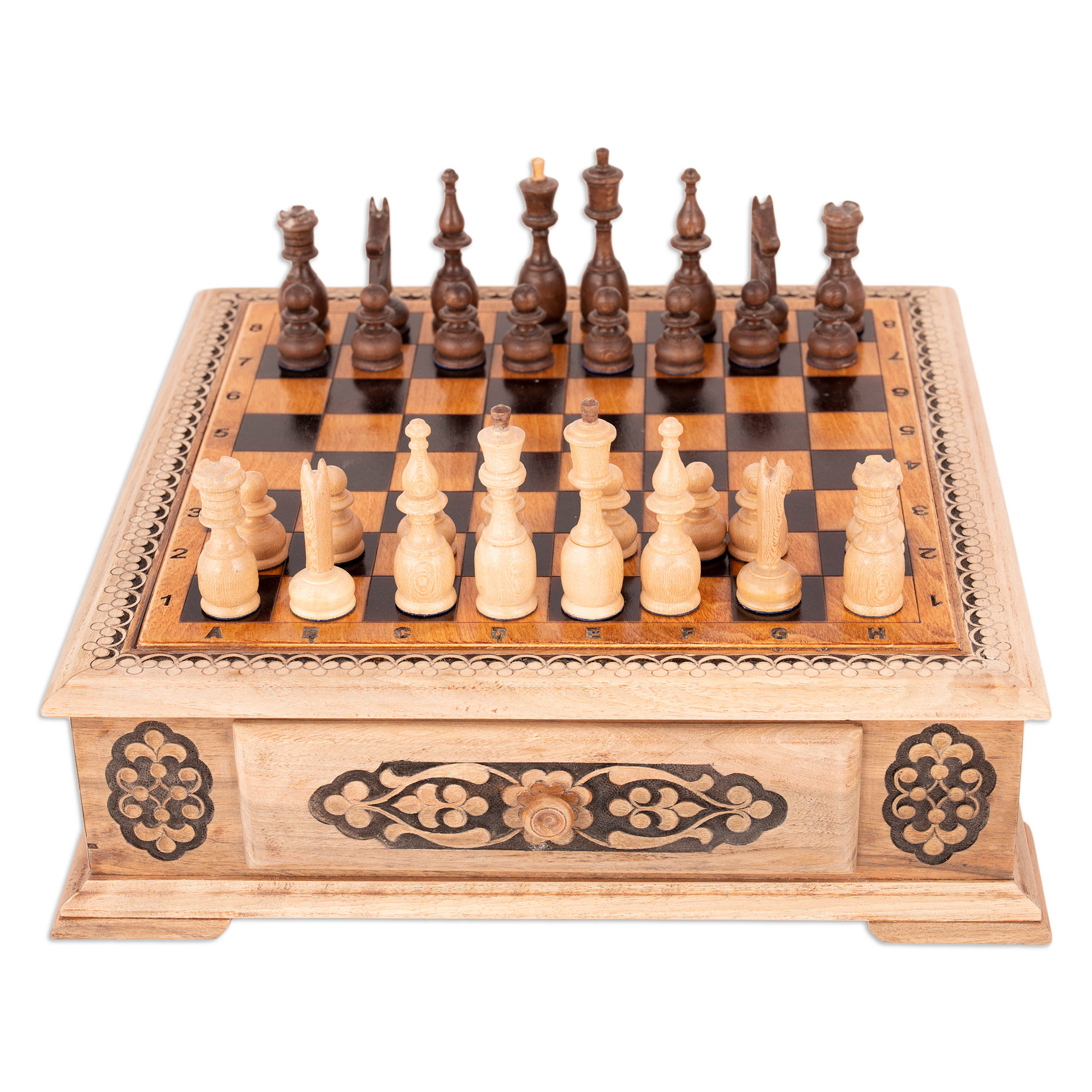 Mukhamedali Novica 2 Player Wood Chess And Checkers Set