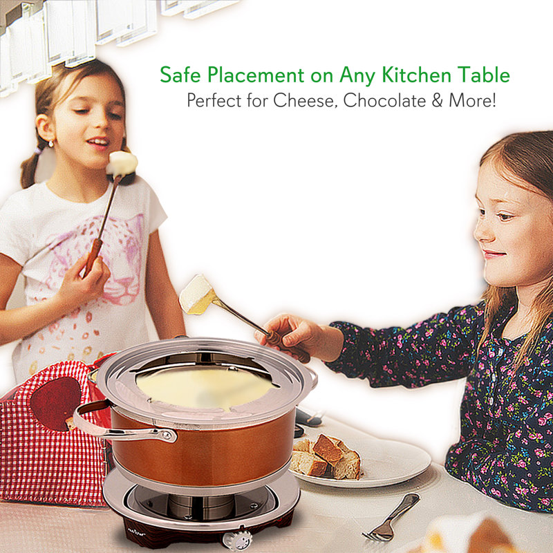 NutriChef 1 Quart Stainless Steel Fondue Set
