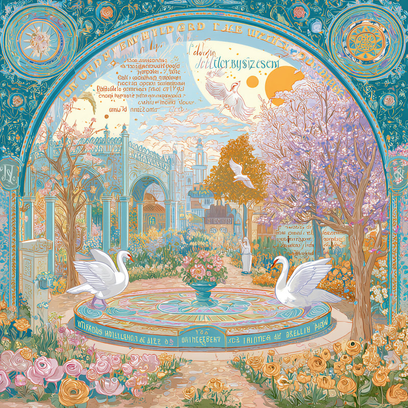 «Garden Arch Swan», art mural sur toile, 20"W x 20"H x 1.5"D