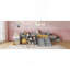 Lit mezzanine simple pour enfants avec glissade, bibliothèque mobile, garde-corps et base de lit mezzanine pour enfants