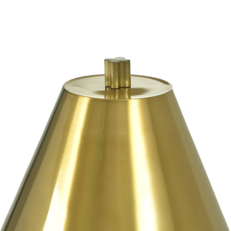 Tamara Day for Stylecraft Daphne Table Lamp - White Marble - Polished Brass Shade, 36" H x 10" W x 10" D