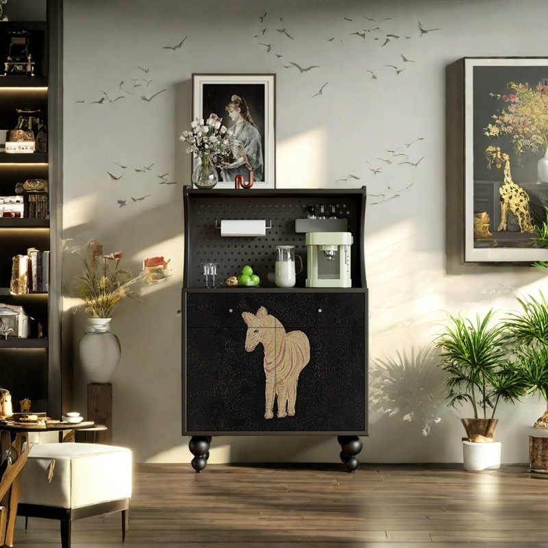 Armoire d'appoint grande capacité, Noir, noir, noir, noir
