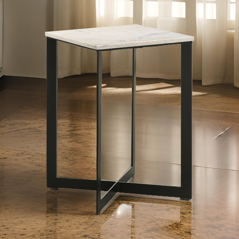 Lhiam Marble Top End Table