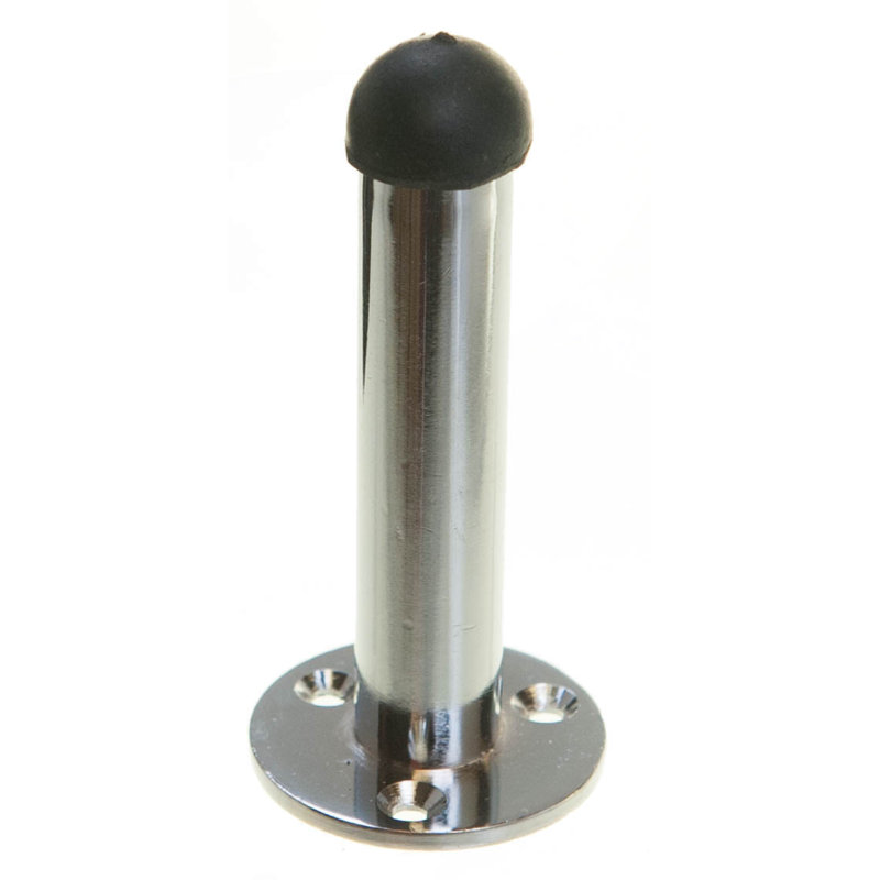 Kennedale Brass Skirting Fixed Door Stop, Satin Chrome