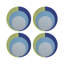 Colorblock Acid Green Blue Vegan Leather Round Coasters-318028788
