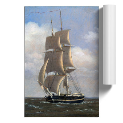 Danish Naval Ship by Christoffer Wilhelm Eckersberg - No Frame Painting