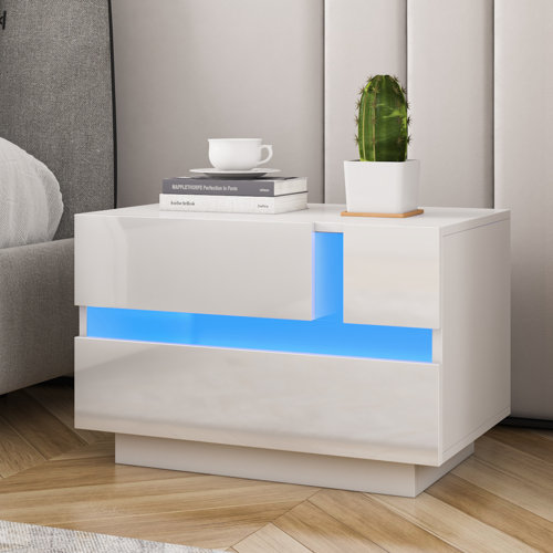 Wade Logan® Augusten Nightstand with LED Lights & Reviews | Wayfair