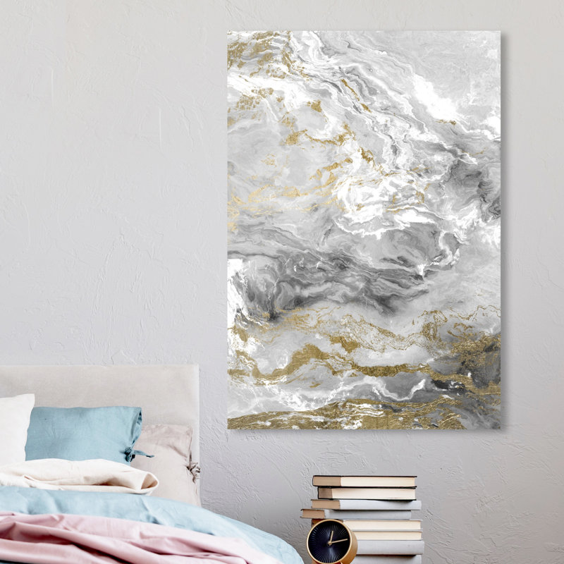 Abstrait Grazie Mille Geode Crystals - impression, H 54 po x l 36 po, Toile tendue