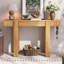 Console minimaliste rustique avec tiroir caché, prise de courant latérale, table d'entrée en bois pour les entrées, les salons et les bureaux à domicile (naturel) TREXM