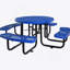 Table de pique-nique ronde en acier 46 po avec mât de parasol-555707304