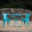 Teal 3 Kd Metal Table - Powder Coated Iron Outdoor Hot Tub-43549298