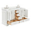 Meuble-lavabo double avec plateau Abshire 61-93359266