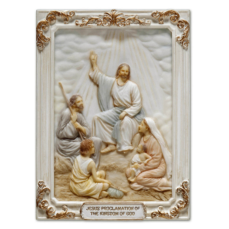 Figurine en polyrésine lumineuse de 4,1 pouces proclamation du Royaume de Dieu par Jésus