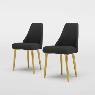  Stapp Beatriz Modern Faux Leather & Metal Side Chair Upholstered Dining Chair