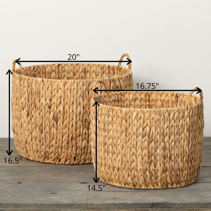 Ensemble de paniers en fibre fabriqués à la main