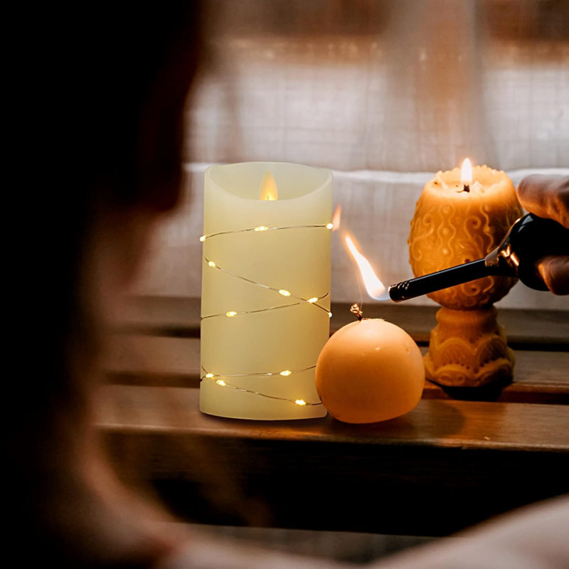 Flameless Candle with Glass Holder