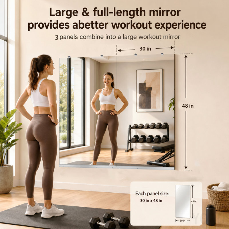Gym Mirror 30x48 Inch -2pcs